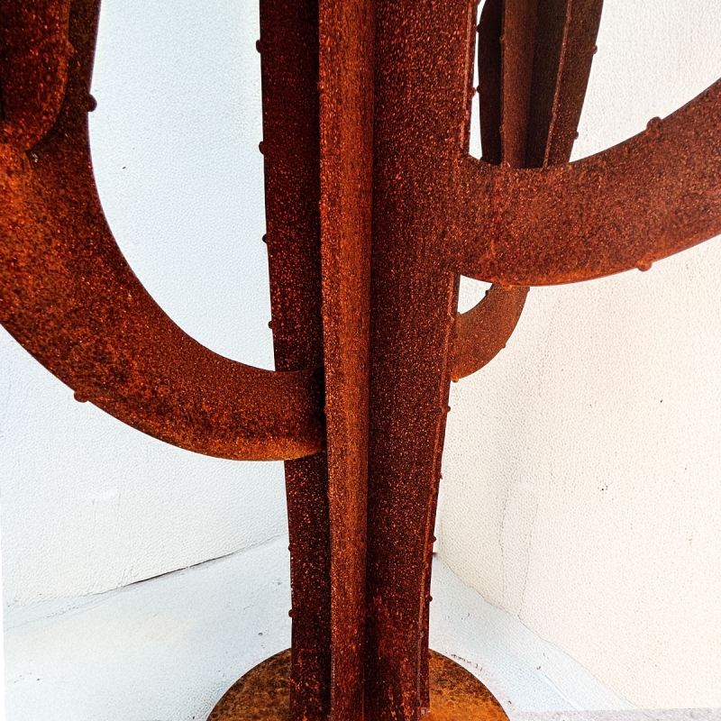 Cactus Métal Corten Design 3 branches REALTEK - 3