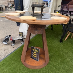 Braséro Barbecue entier Rond 70cm: Socle Corten + Cuve Corten et plaque Acier Realtek FR