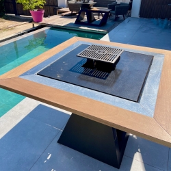 Braséro Entier : socle-cuve-grille amovible & Mange-Debout