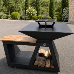 Braséro Design avec planche intégrée en acier Thermolaqué 90cm