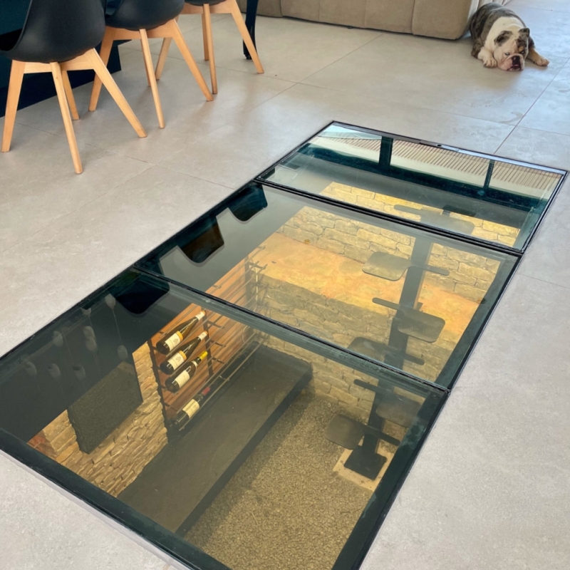 Trappe de Cave Verre sur mesure pour Cave enterrée